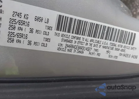 2010 Chrysler Town & Country Lx from USA, damaged, VIN 2A4RR4DE8AR314927